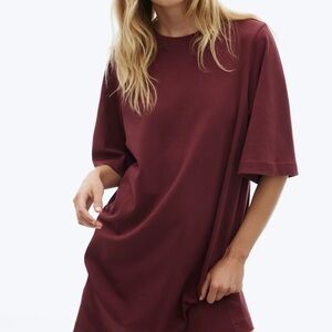 H&M Maroon Casual T-Shirt Dress